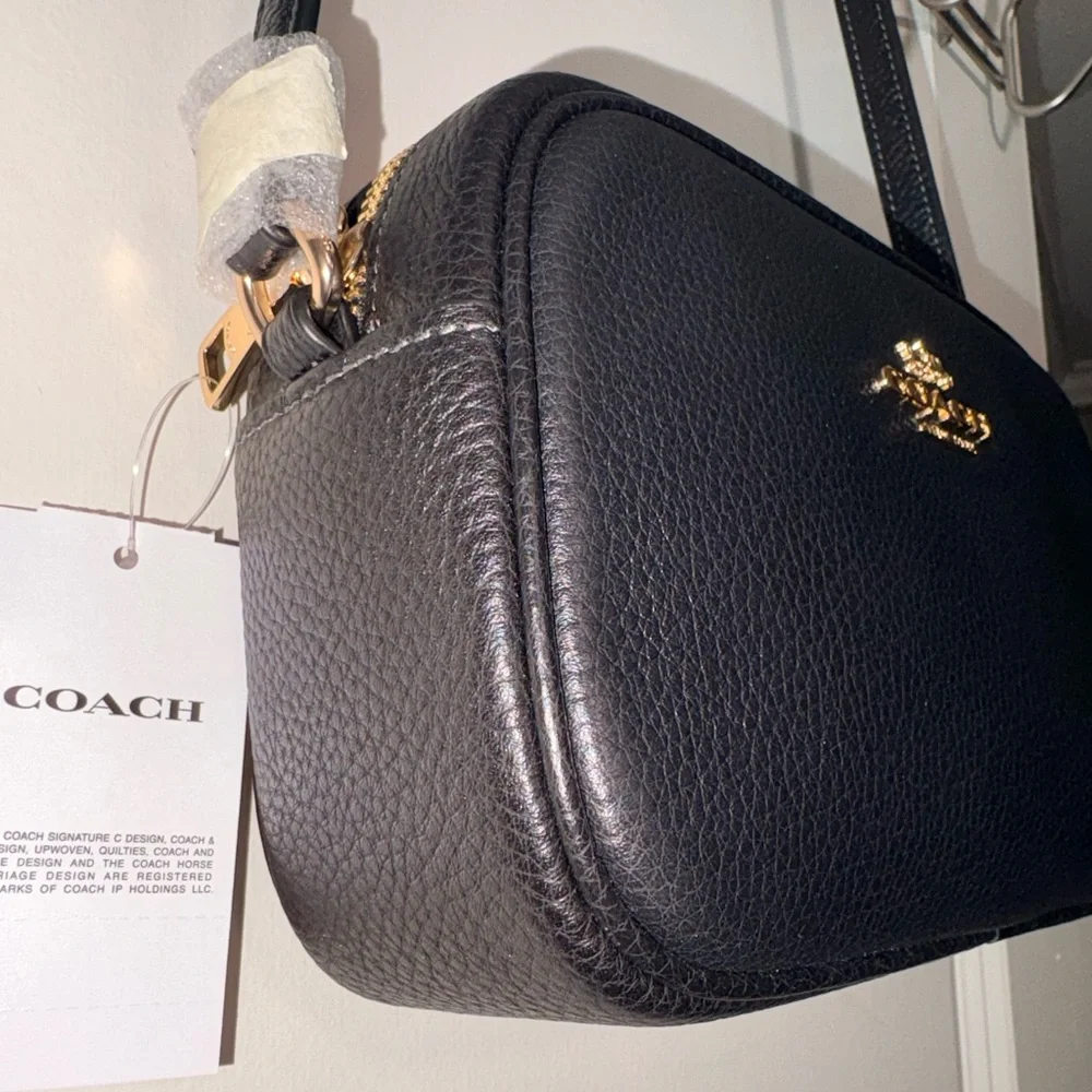 NWT Coach Mini Jamie Camera Bag in Black Pebble Leather - Picture 14 of 16